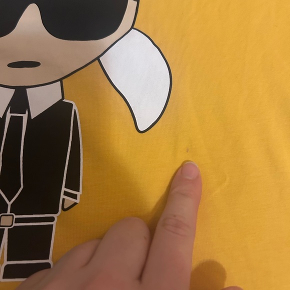 Karl Lagerfeld Yellow Graphic Ikonik Karl T-Shirt tee Shirt - Picture 5 of 5